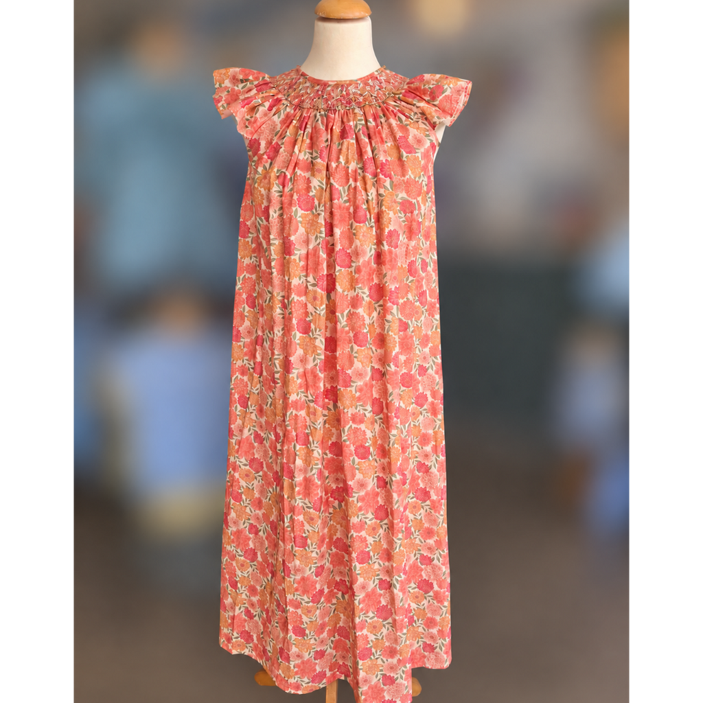 Robe de nuit Corail orange pivoine