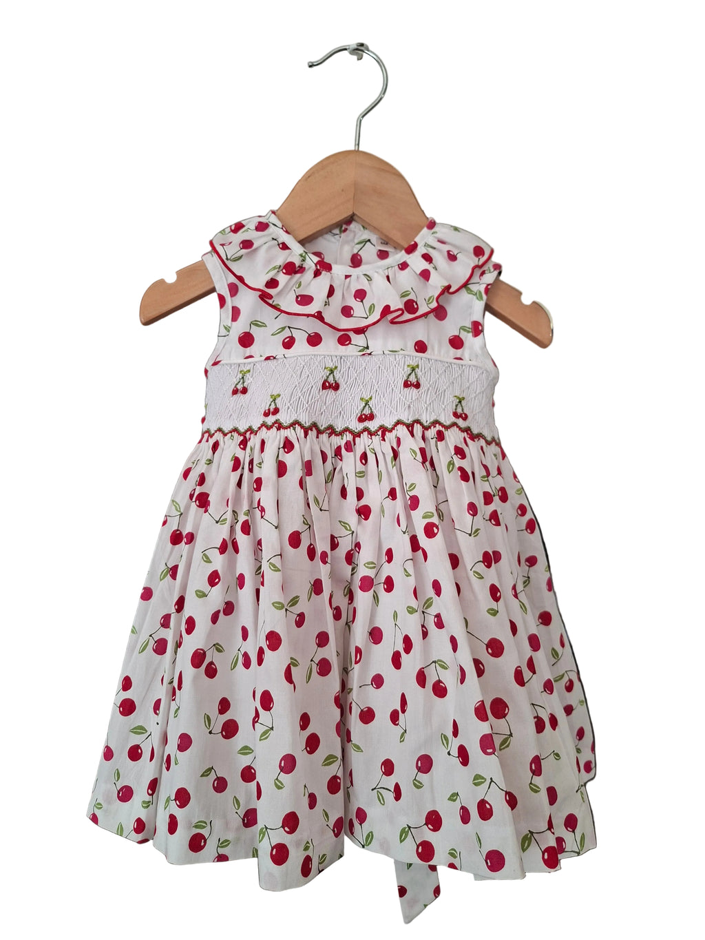 Robe à smocks Cerises, doublée