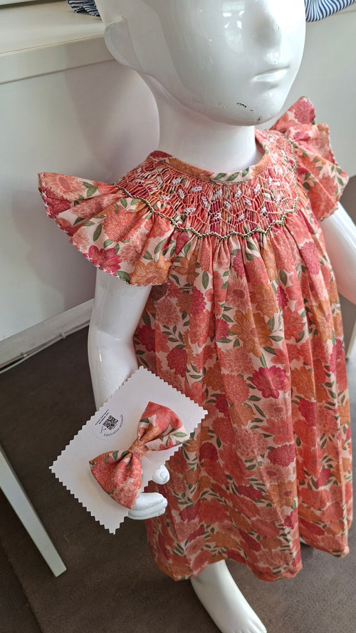 Barrette Pivoine orange