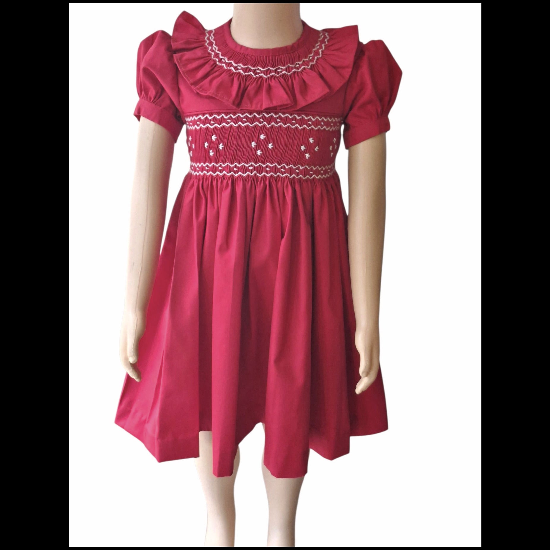 Robe rouge double smocks