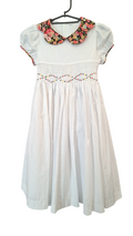 Robe smockée à poids "Jardin fleuri". 8 ans