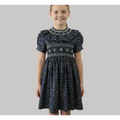 Robe à double smocks bleu marine