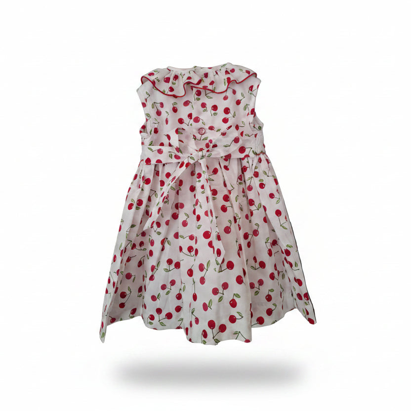 Robe à smocks Cerises, doublée
