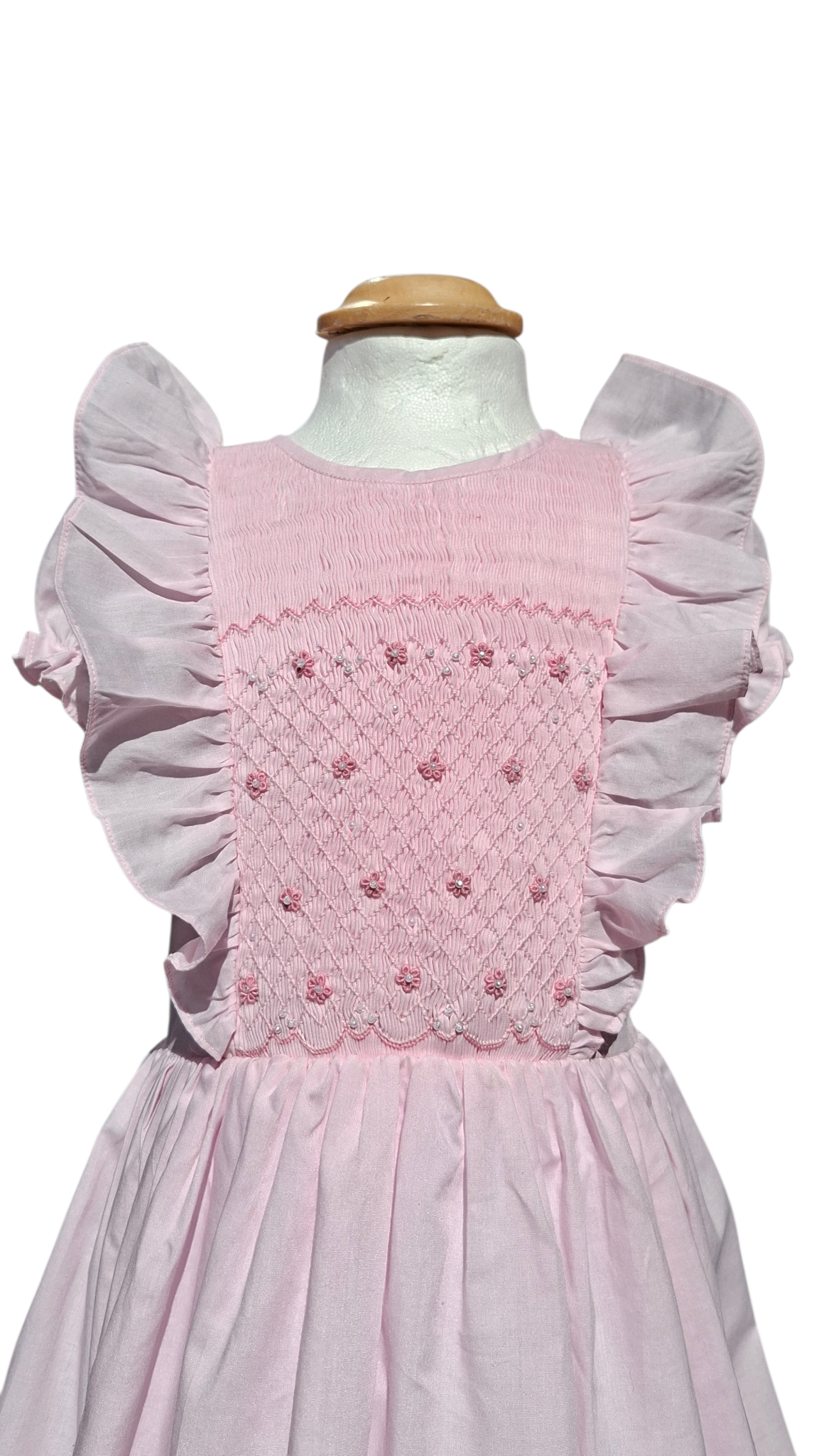 Robe rose smockée Bella. Robe doublée. Robe de princesse. Robe 6 ans