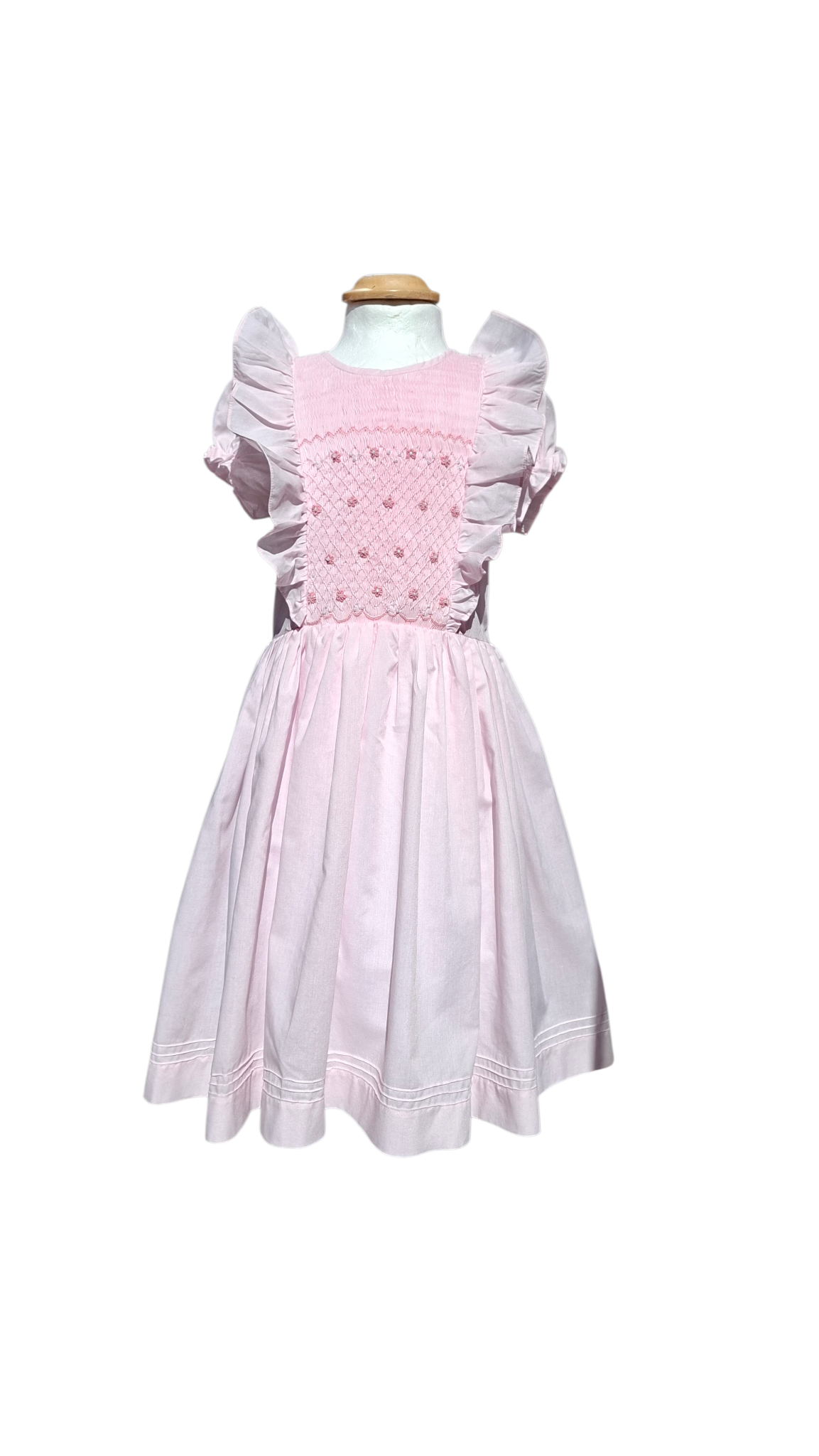 Robe rose smockée Bella. Robe doublée. Robe de princesse. Robe 6 ans