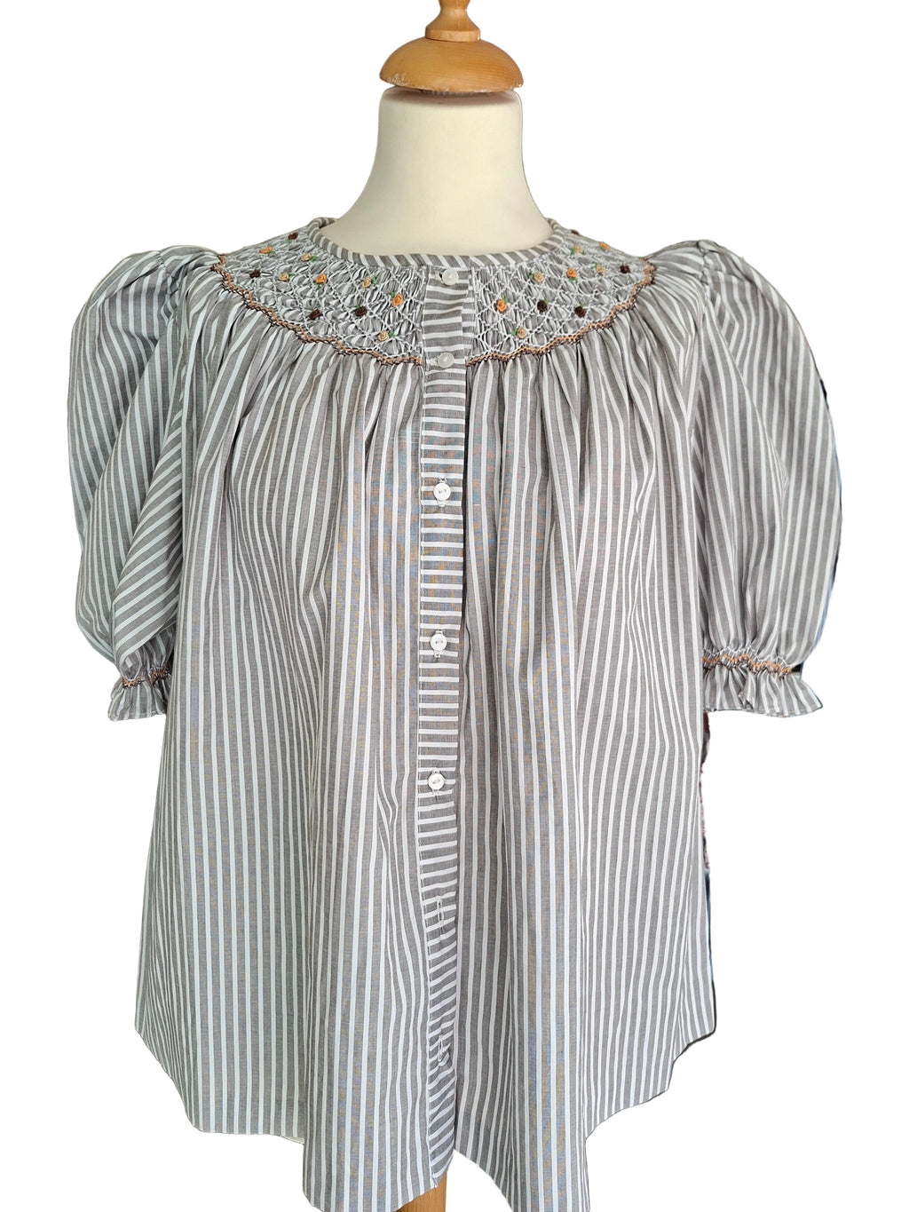 Chemisier rayée smockée femme. XL